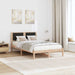 Cadru de pat cu headboard Negru 120 x 190 cm Lemn de pin masiv - WALTI WALTI