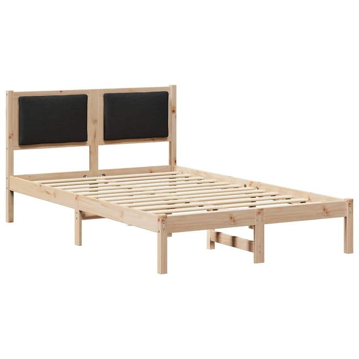 Cadru de pat cu headboard Negru 120 x 190 cm Lemn de pin masiv - WALTI WALTI