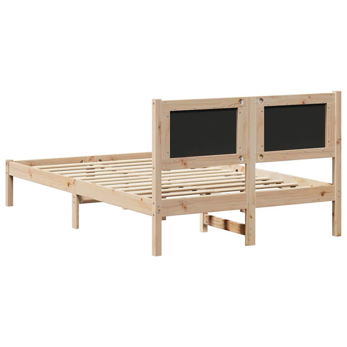 Cadru de pat cu headboard Negru 120 x 190 cm Lemn de pin masiv - WALTI WALTI