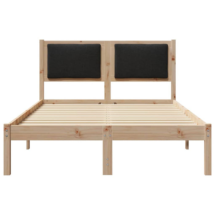 Cadru de pat cu headboard Negru 120 x 190 cm Lemn de pin masiv - WALTI WALTI