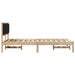 Cadru de pat cu headboard Negru 120 x 190 cm Lemn de pin masiv - WALTI WALTI