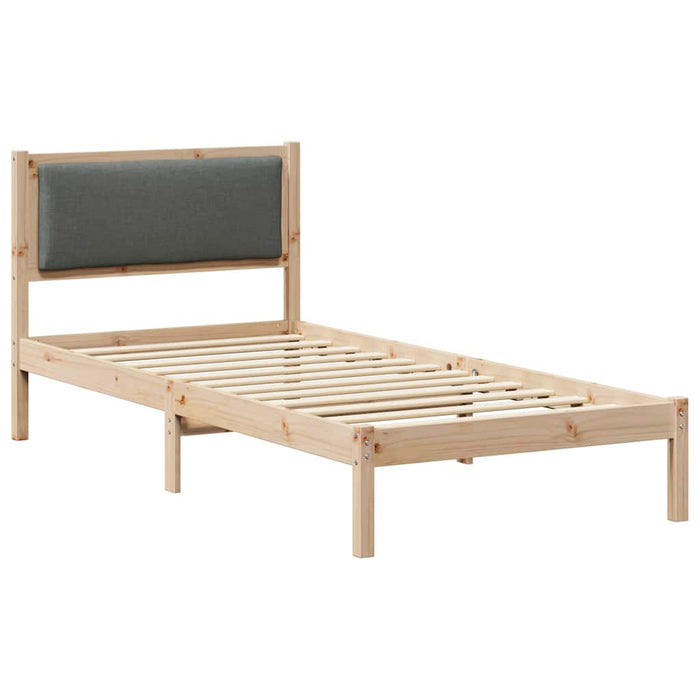 Cadru de pat Gri închis 100 x 200 cm Lemn de pin masiv - WALTI WALTI