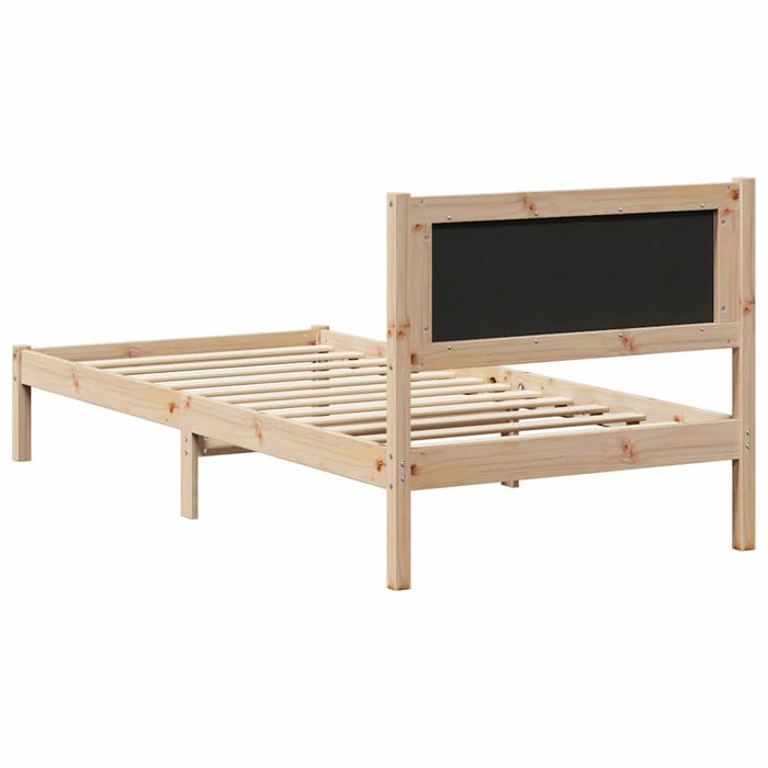 Cadru de pat cu headboard Negru 100 x 200 cm Lemn de pin masiv - WALTI WALTI