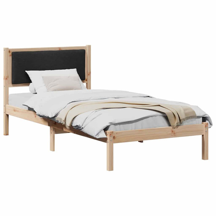 Cadru de pat cu headboard Negru 100 x 200 cm Lemn de pin masiv - WALTI WALTI