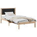 Cadru de pat cu headboard Negru 90 x 200 cm Lemn de pin masiv - WALTI WALTI