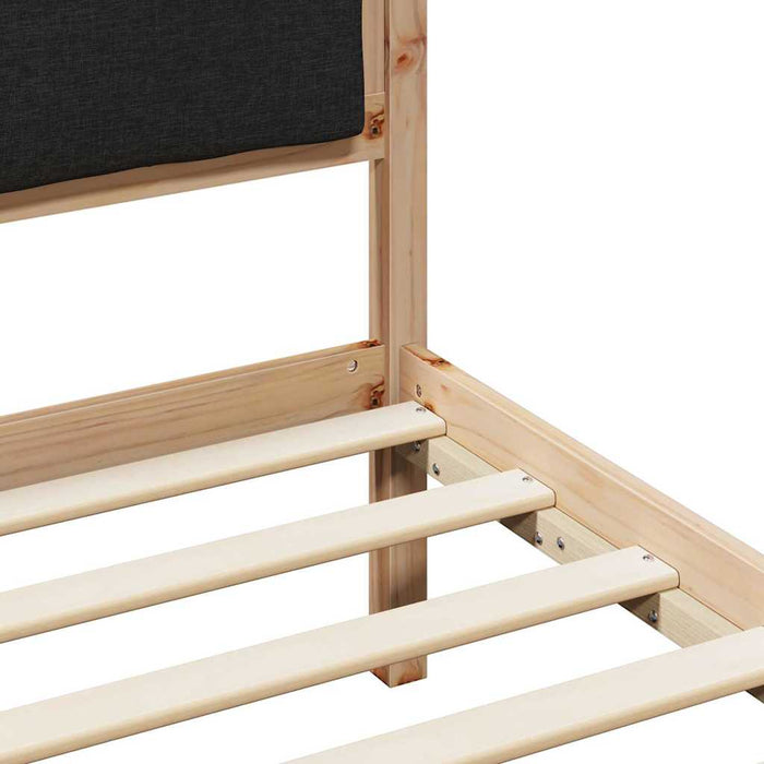 Cadru de pat cu headboard Negru 80 x 200 cm Lemn de pin masiv - WALTI WALTI