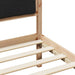 Cadru de pat cu headboard Negru 90 x 190 cm Lemn de pin masiv - WALTI WALTI