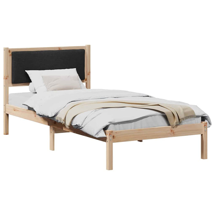 Cadru de pat cu headboard Negru 90 x 190 cm Lemn de pin masiv - WALTI WALTI