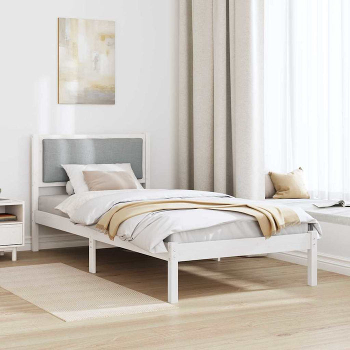 Cadru de pat Gri deschis 90 x 190 cm Lemn de pin masiv - WALTI WALTI