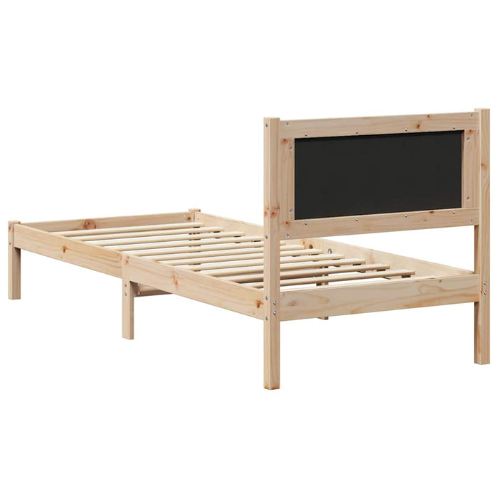 Cadru de pat cu headboard Negru 80 x 190 cm Lemn de pin masiv - WALTI WALTI