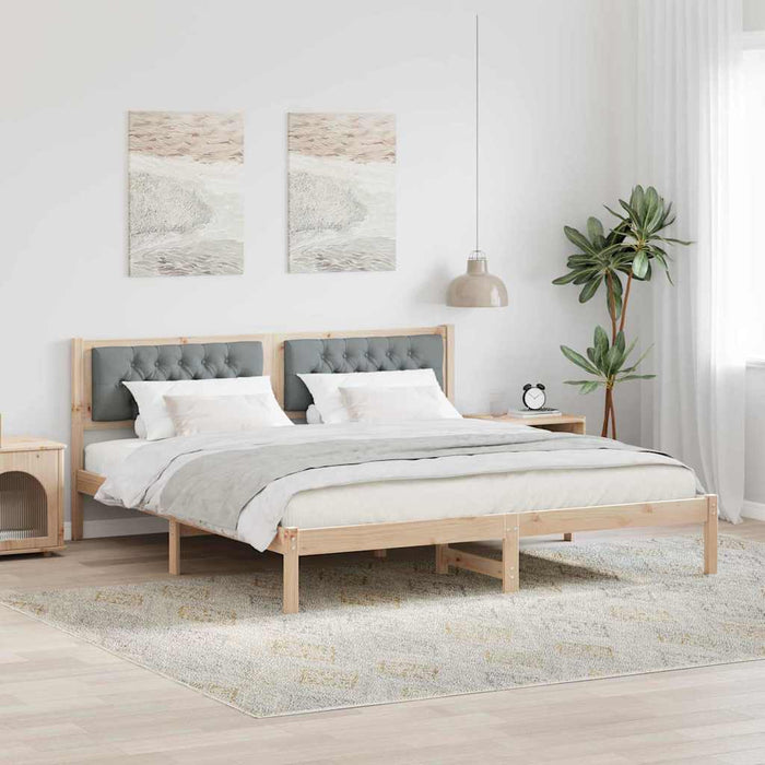 Cadru de pat cu headboard Gri deschis 160 x 200 cm țesătură - WALTI WALTI