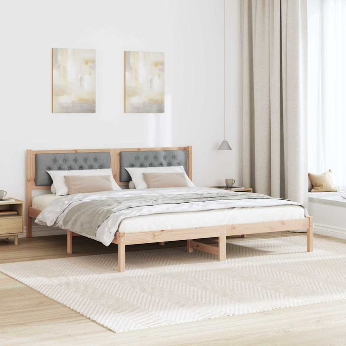 Cadru de pat cu headboard Gri deschis 160 x 200 cm țesătură - WALTI WALTI