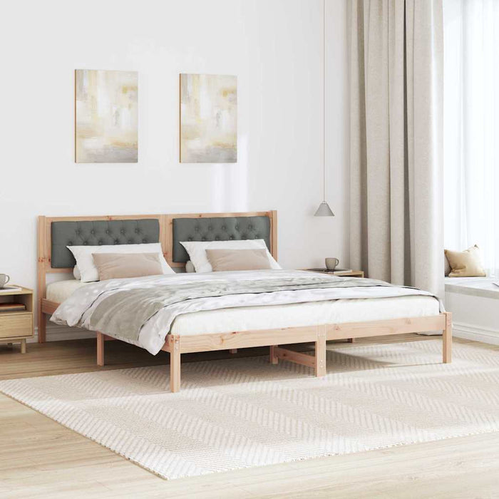 Cadru de pat cu headboard Gri închis 160 x 200 cm țesătură - WALTI WALTI