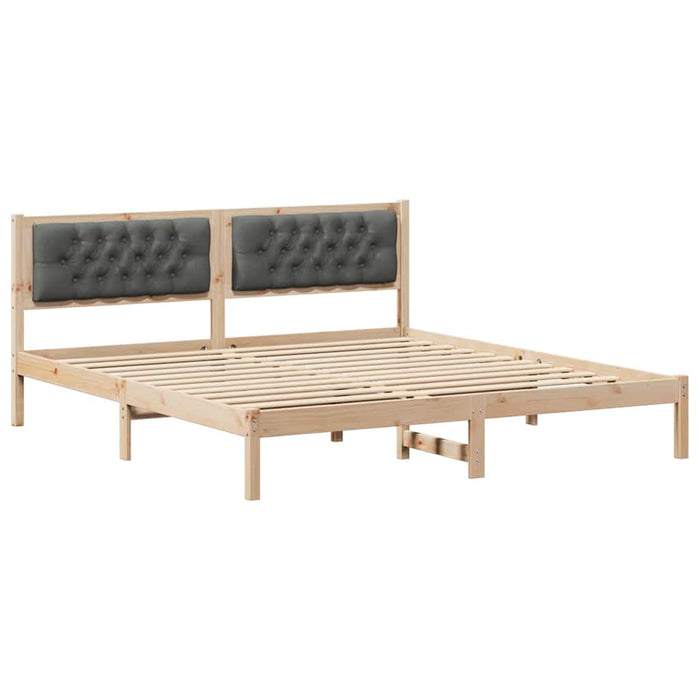 Cadru de pat cu headboard Gri închis 160 x 200 cm țesătură - WALTI WALTI