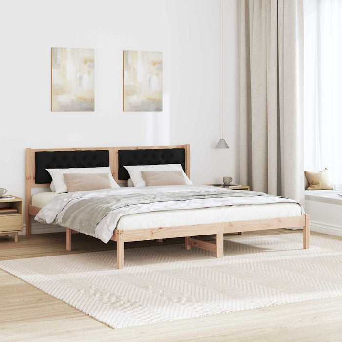 Cadru de pat cu headboard Negru 160 x 200 cm țesătură - WALTI WALTI