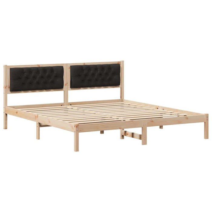 Cadru de pat cu headboard Negru 160 x 200 cm țesătură - WALTI WALTI