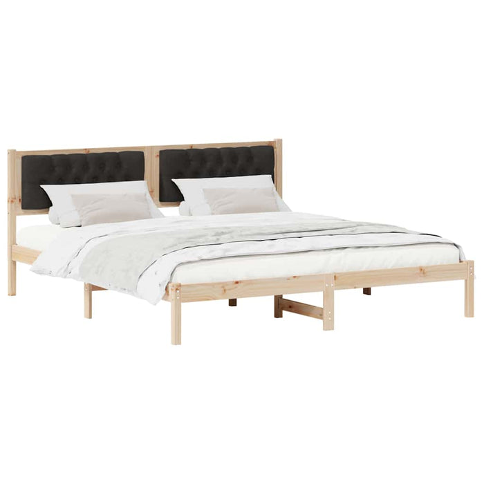 Cadru de pat cu headboard Negru 160 x 200 cm țesătură - WALTI WALTI