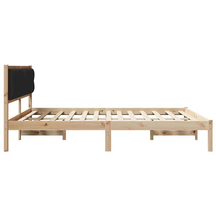 Cadru de pat cu headboard Negru 160 x 200 cm țesătură - WALTI WALTI