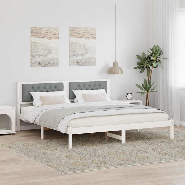 Cadru de pat cu headboard Gri deschis 160 x 200 cm țesătură - WALTI WALTI