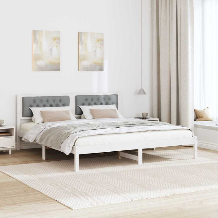 Cadru de pat cu headboard Gri deschis 160 x 200 cm țesătură - WALTI WALTI