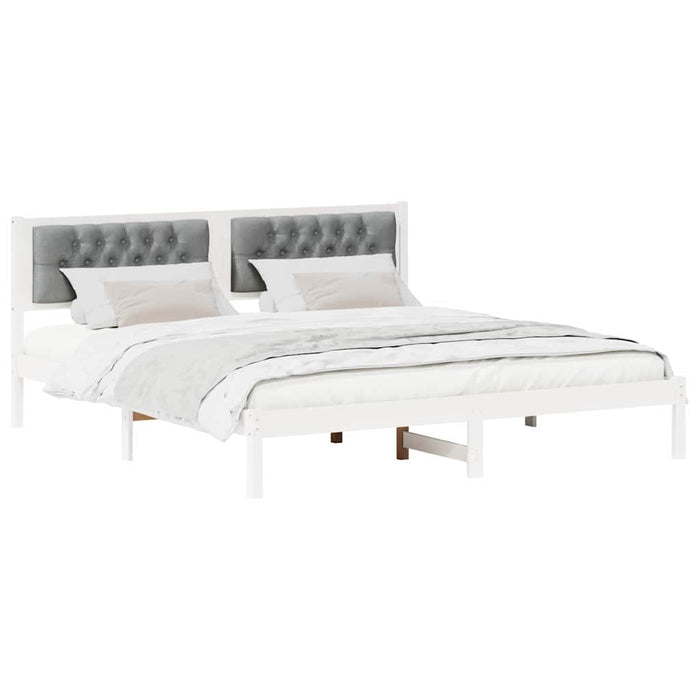 Cadru de pat cu headboard Gri deschis 160 x 200 cm țesătură - WALTI WALTI