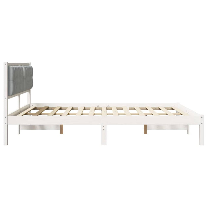 Cadru de pat cu headboard Gri deschis 160 x 200 cm țesătură - WALTI WALTI