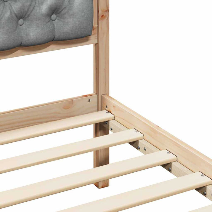 Cadru de pat cu headboard Gri deschis 150 x 200 cm țesătură - WALTI WALTI