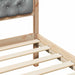 Cadru de pat cu headboard Gri deschis 150 x 200 cm țesătură - WALTI WALTI
