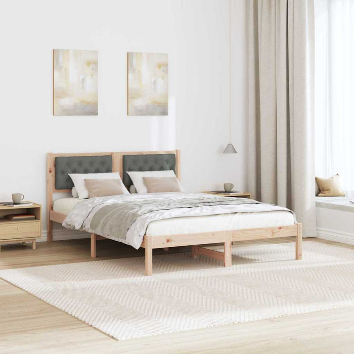 Cadru de pat cu headboard Gri închis 150 x 200 cm țesătură - WALTI WALTI
