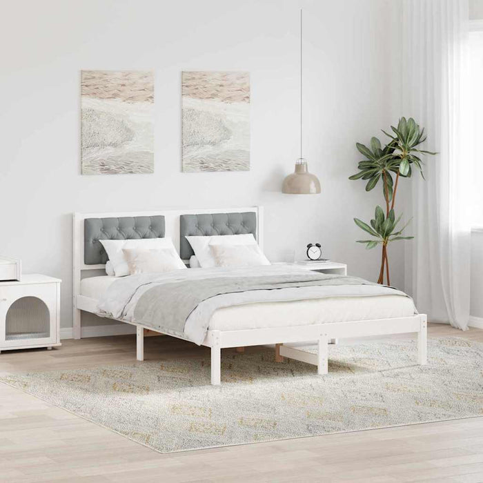 Cadru de pat cu headboard Gri deschis 150 x 200 cm țesătură - WALTI WALTI