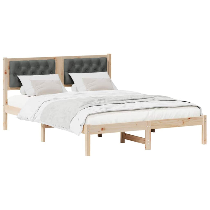 Cadru de pat cu headboard Gri închis 140 x 200 cm țesătură - WALTI WALTI