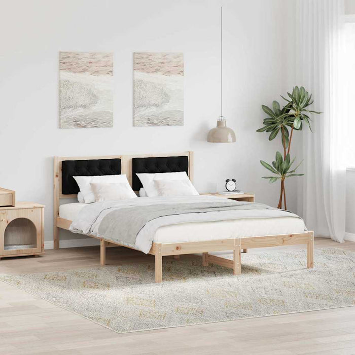 Cadru de pat cu headboard Negru 140 x 200 cm țesătură - WALTI WALTI
