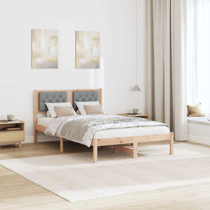 Cadru de pat cu headboard Gri deschis 120 x 200 cm țesătură - WALTI WALTI