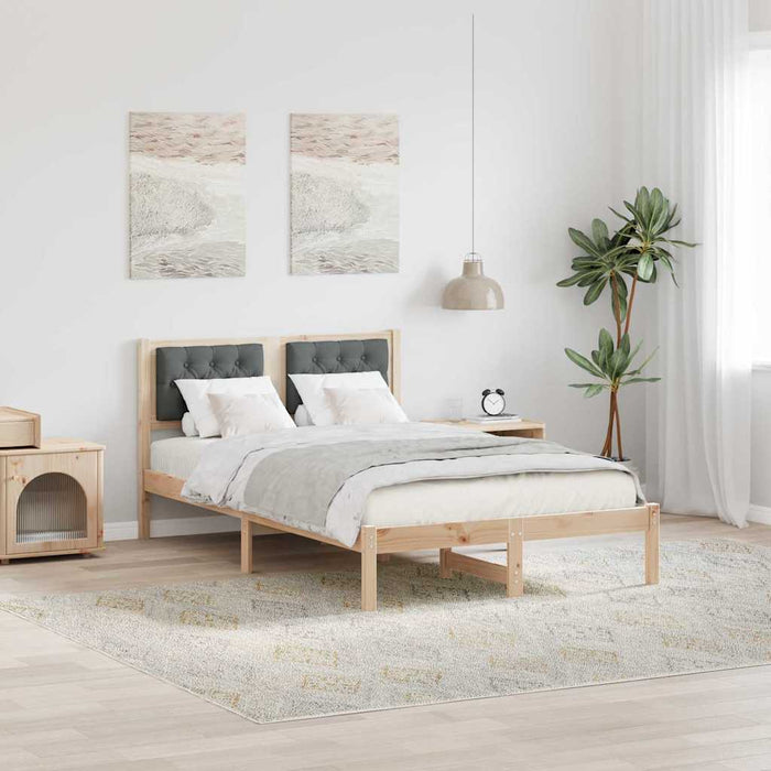 Cadru de pat cu headboard Gri închis 120 x 200 cm țesătură - WALTI WALTI