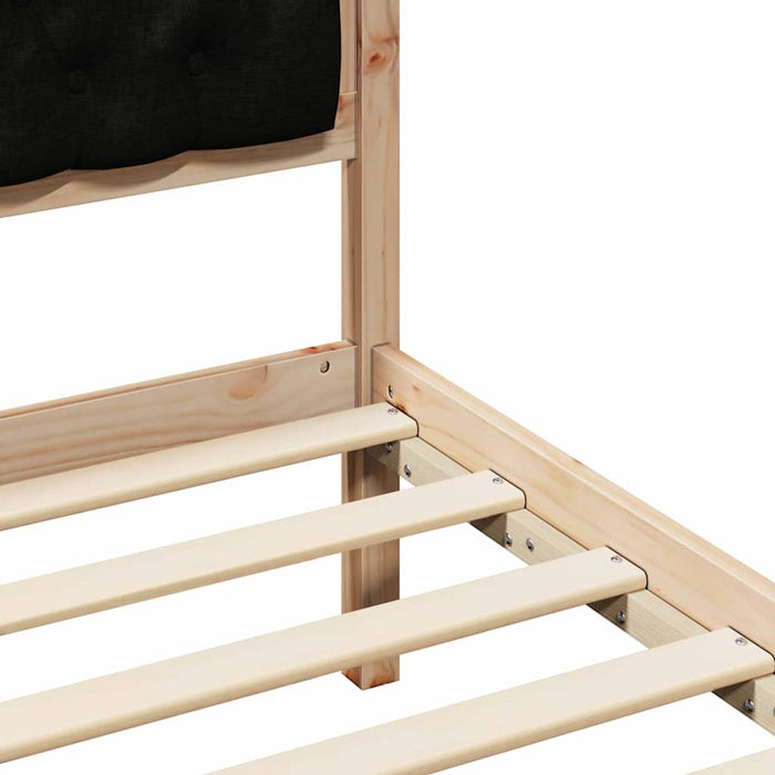 Cadru de pat cu headboard Negru 120 x 200 cm țesătură - WALTI WALTI