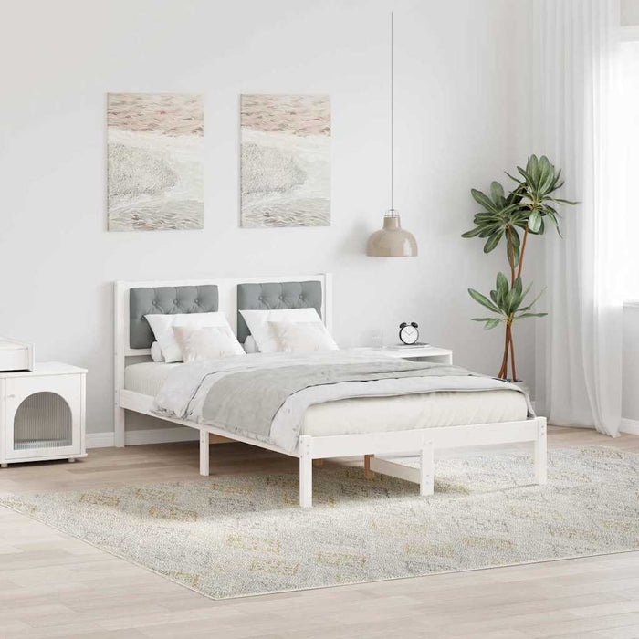 Cadru de pat cu headboard Gri deschis 120 x 200 cm țesătură - WALTI WALTI