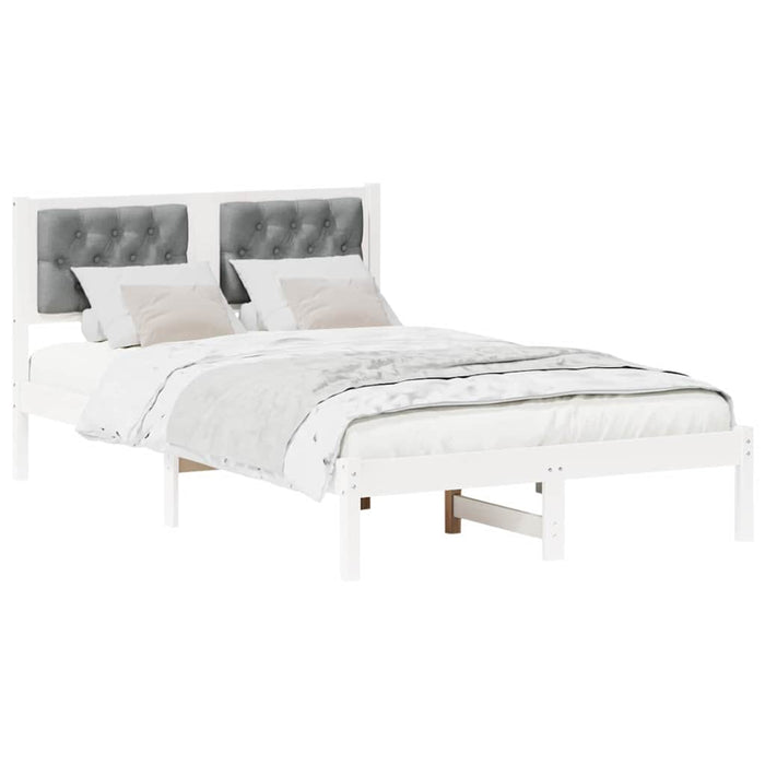 Cadru de pat cu headboard Gri deschis 120 x 200 cm țesătură - WALTI WALTI