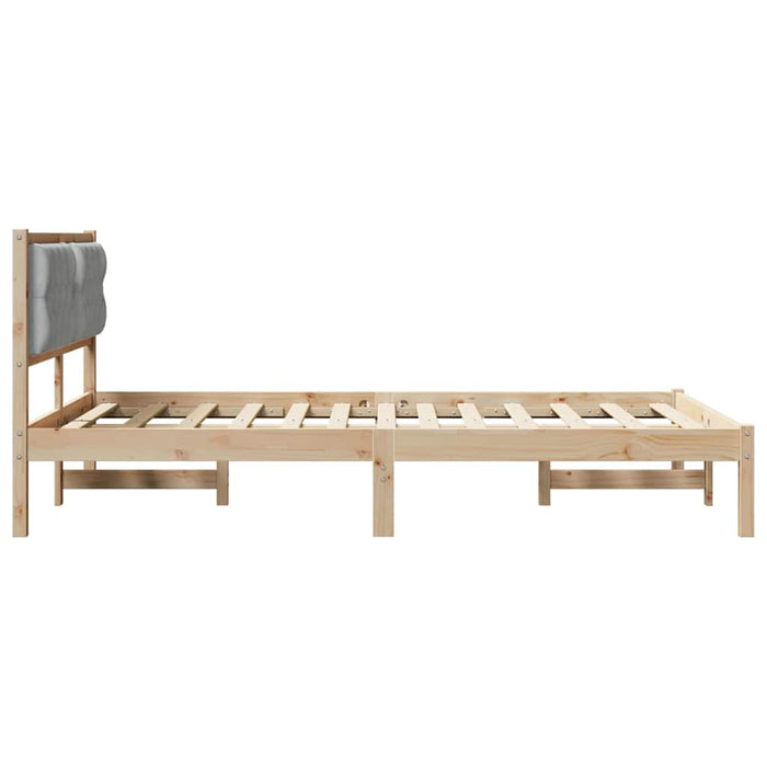 Cadru de pat cu headboard Gri deschis 140 x 190 cm țesătură - WALTI WALTI