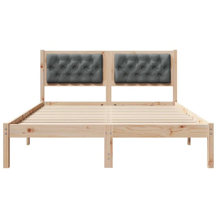 Cadru de pat cu headboard Gri închis 140 x 190 cm țesătură - WALTI WALTI