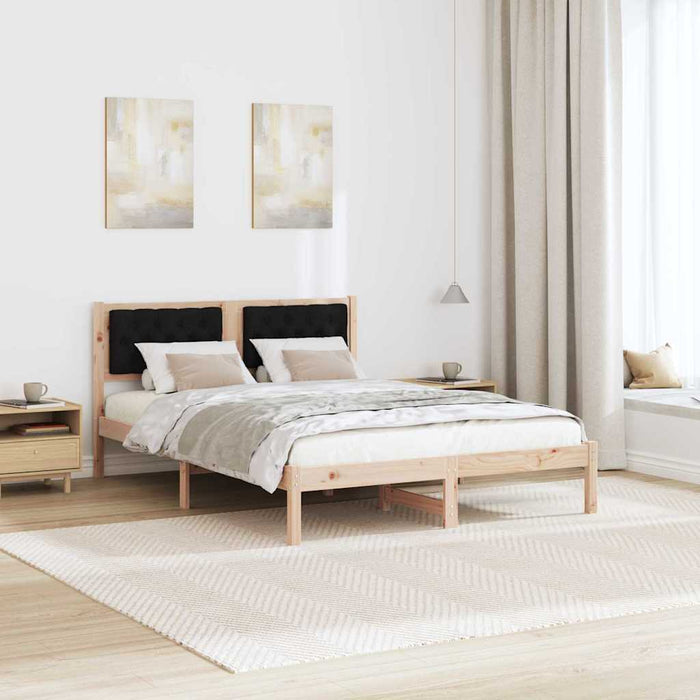 Cadru de pat cu headboard Negru 140 x 190 cm țesătură - WALTI WALTI