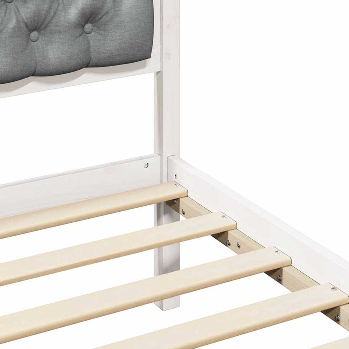 Cadru de pat cu headboard Gri deschis 140 x 190 cm țesătură - WALTI WALTI