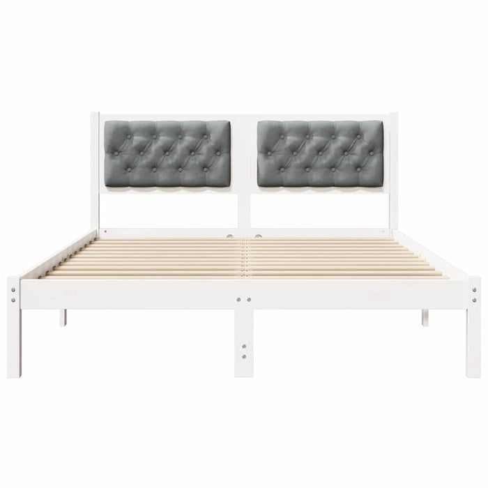 Cadru de pat cu headboard Gri deschis 140 x 190 cm țesătură - WALTI WALTI