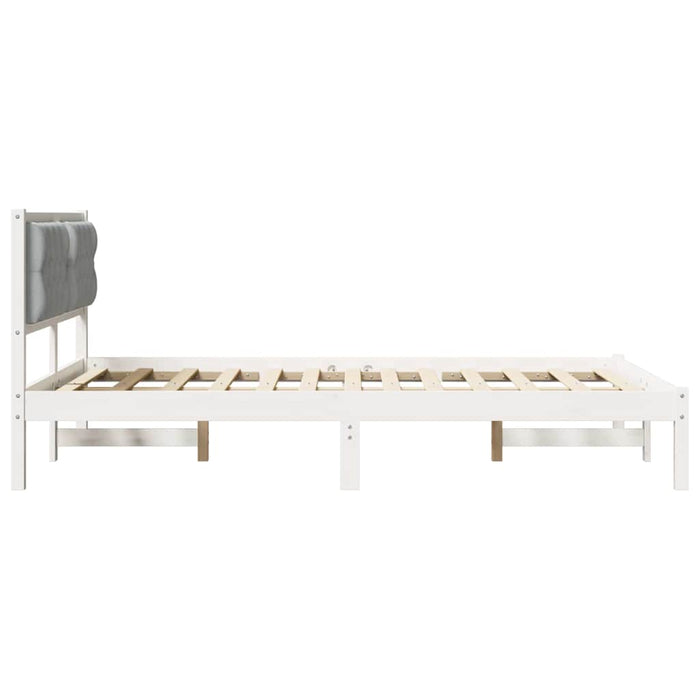 Cadru de pat cu headboard Gri deschis 140 x 190 cm țesătură - WALTI WALTI