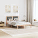 Cadru de pat cu headboard Gri închis 135 x 190 cm țesătură - WALTI WALTI
