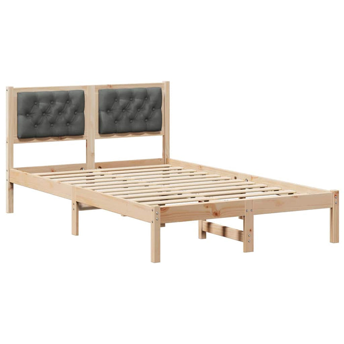 Cadru de pat cu headboard Gri închis 135 x 190 cm țesătură - WALTI WALTI