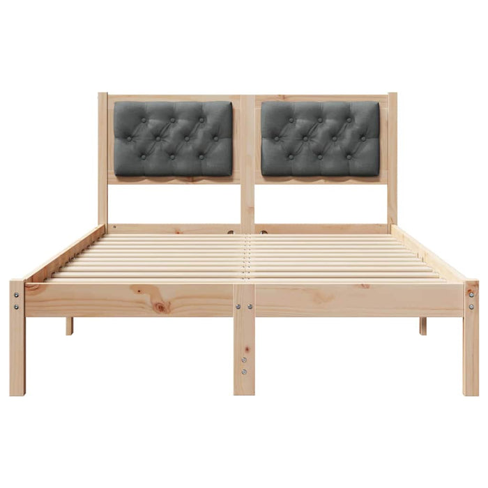 Cadru de pat cu headboard Gri închis 135 x 190 cm țesătură - WALTI WALTI