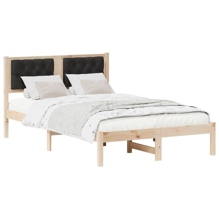 Cadru de pat cu headboard Negru 135 x 190 cm țesătură - WALTI WALTI