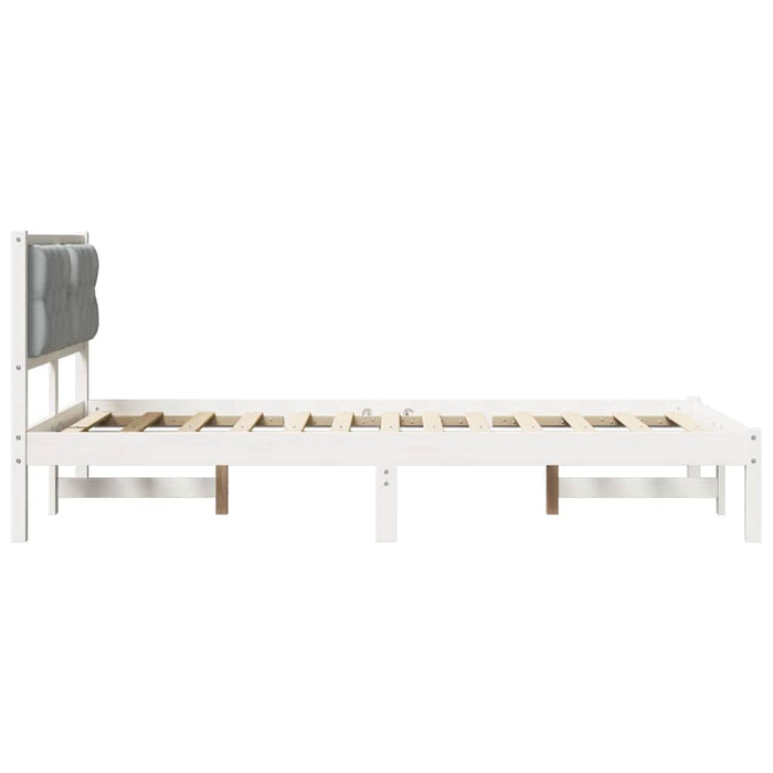 Cadru de pat cu headboard Gri deschis 120 x 190 cm țesătură - WALTI WALTI