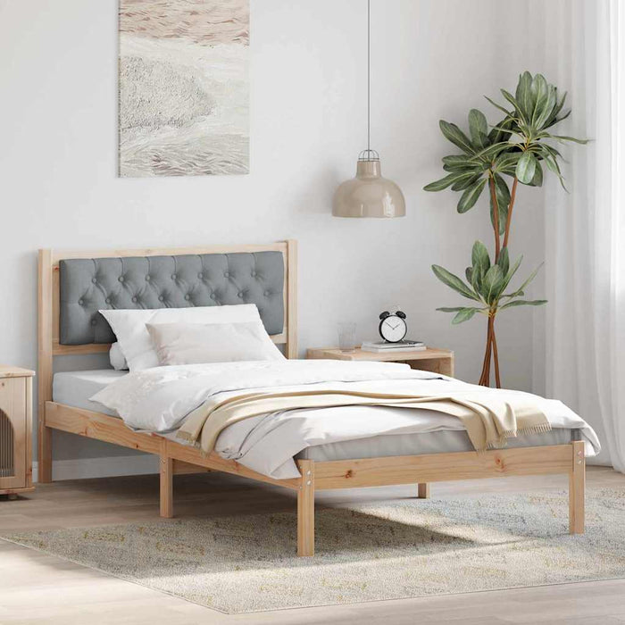 Cadru de pat cu headboard Gri deschis 100 x 200 cm țesătură - WALTI WALTI