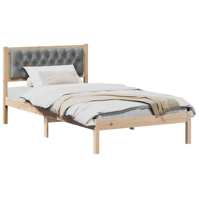 Cadru de pat cu headboard Gri deschis 100 x 200 cm țesătură - WALTI WALTI